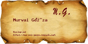 Murvai Géza névjegykártya